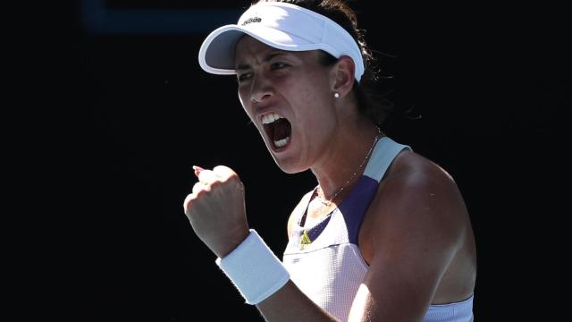 Muguruza, durante el partido con Halep.