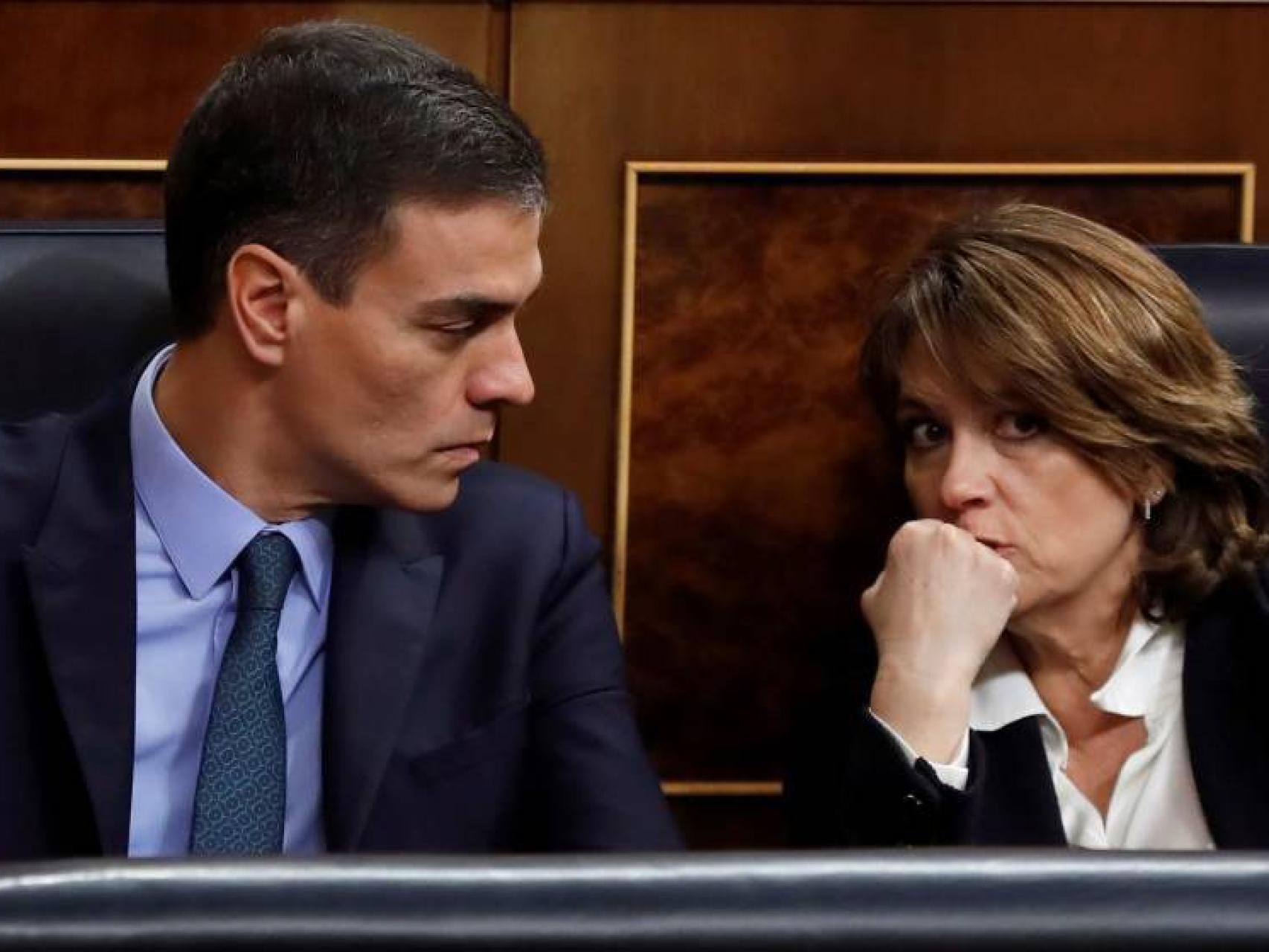 Delgado, con el presidente del Gobierno, Pedro Sánchez, cuando era ministra de Justicia./