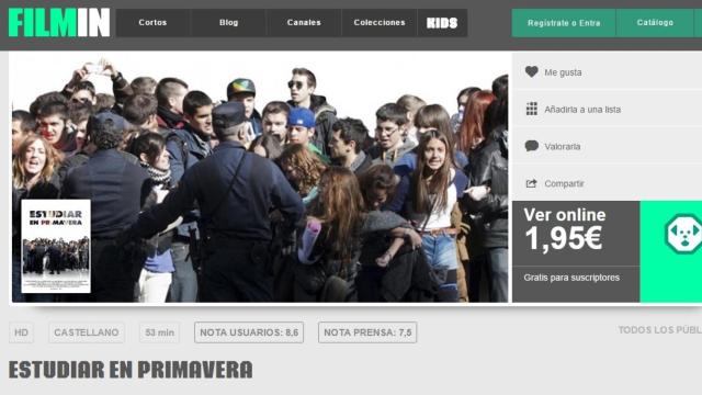 Imagen de  la portada de la plataforma Filmin.