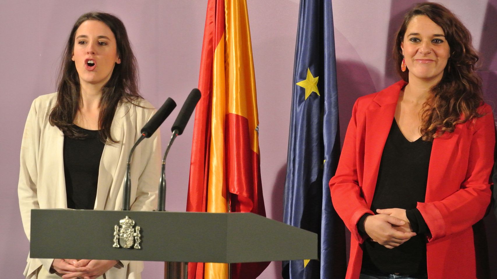 Irene Montero, ministra de Igualdad, y Noelia Vera, secretaria de Estado.