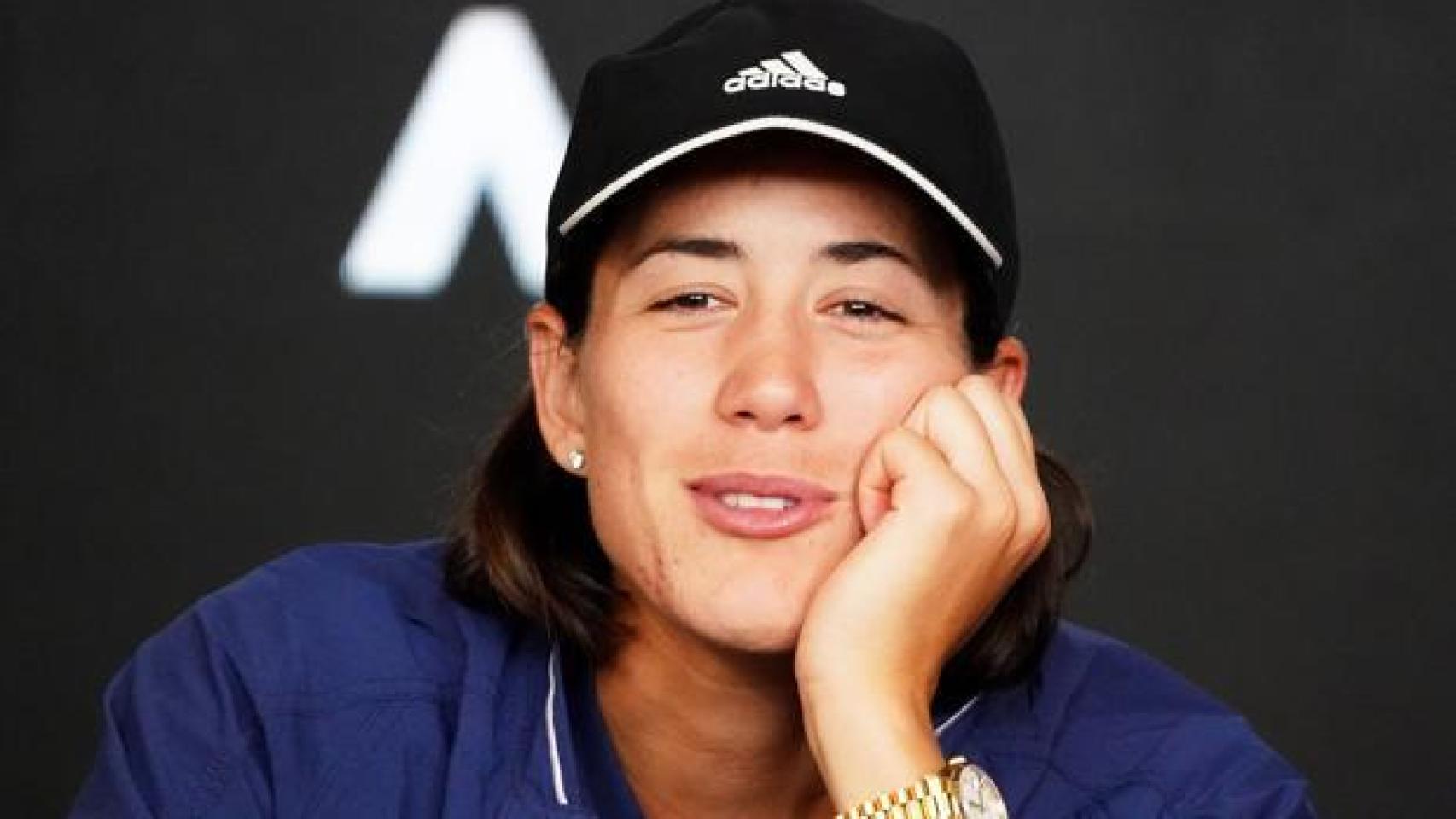 Garbiñe Muguruza, en rueda de prensa