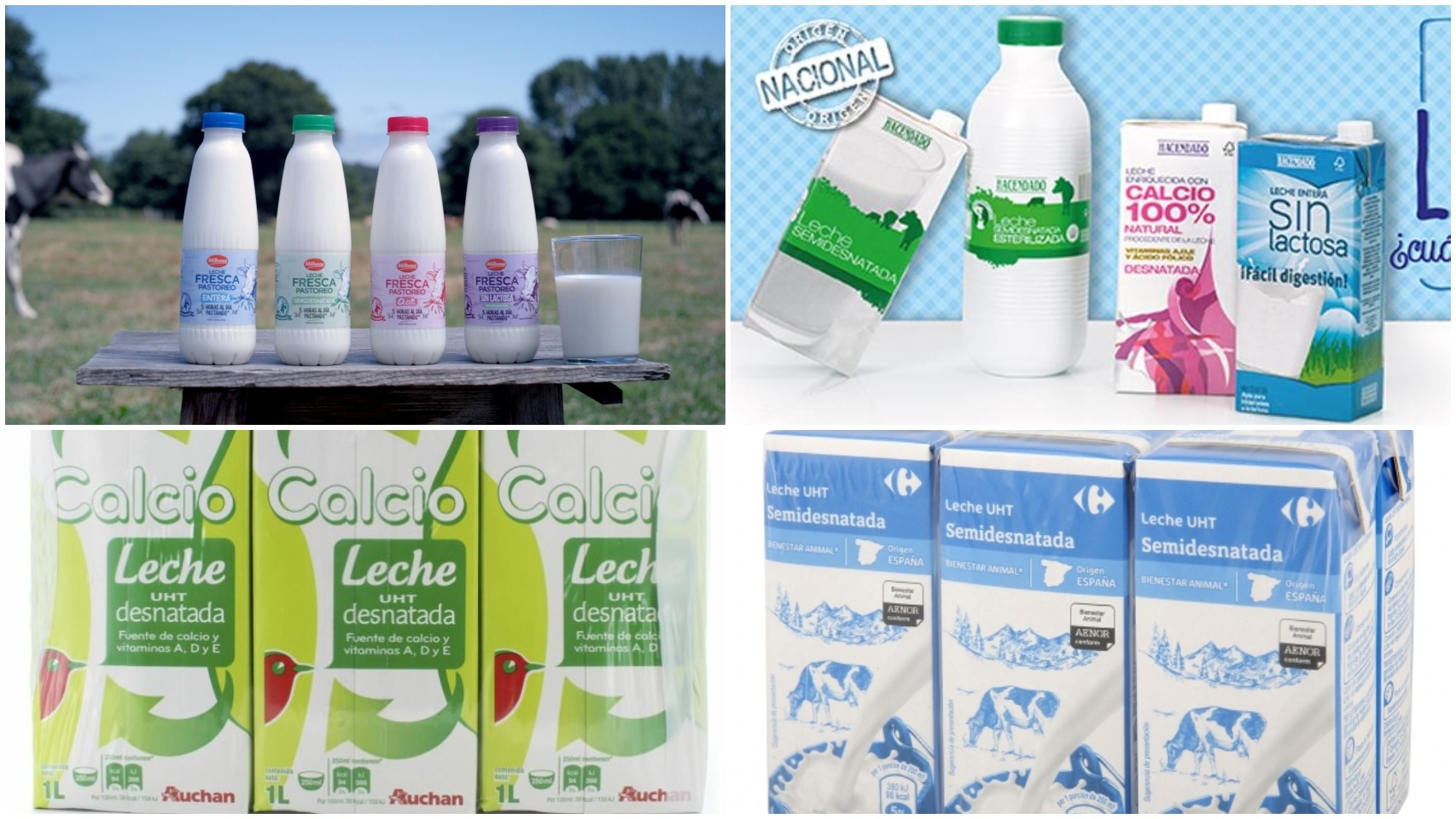 Leches de marca blanca.