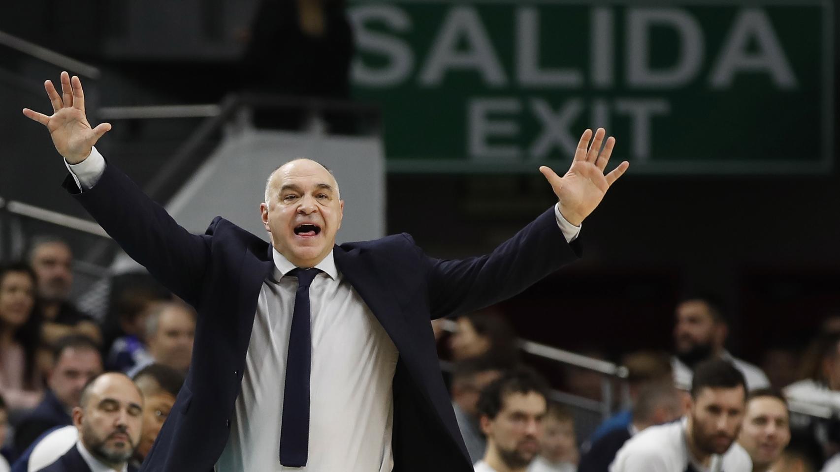 Pablo Laso, durante un partido del Real Madrid
