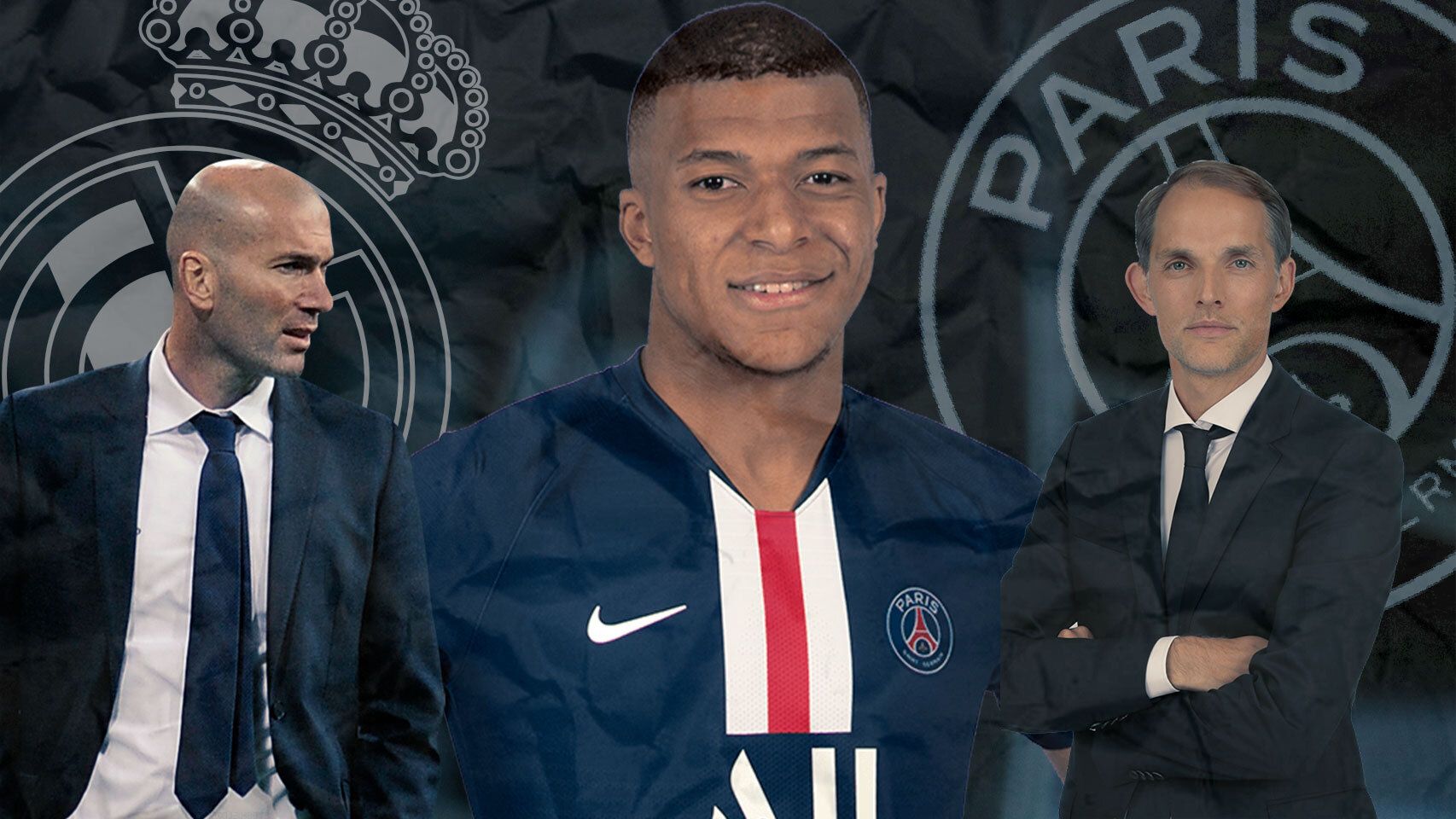 Zidane, Mbappé y Tuchel