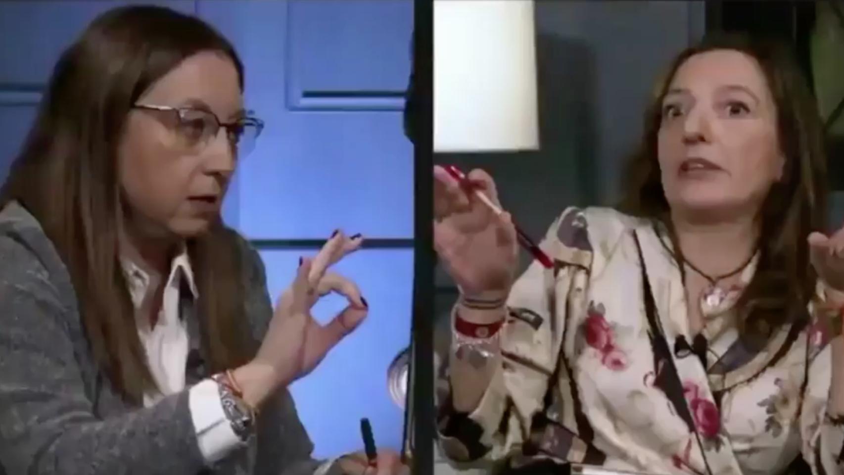 Llanos Massó (Vox) y Pastora de Florencia durante un momento del debate.