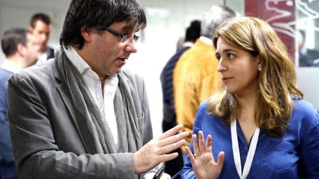 Carles Puigdemont y Marta Pascal.