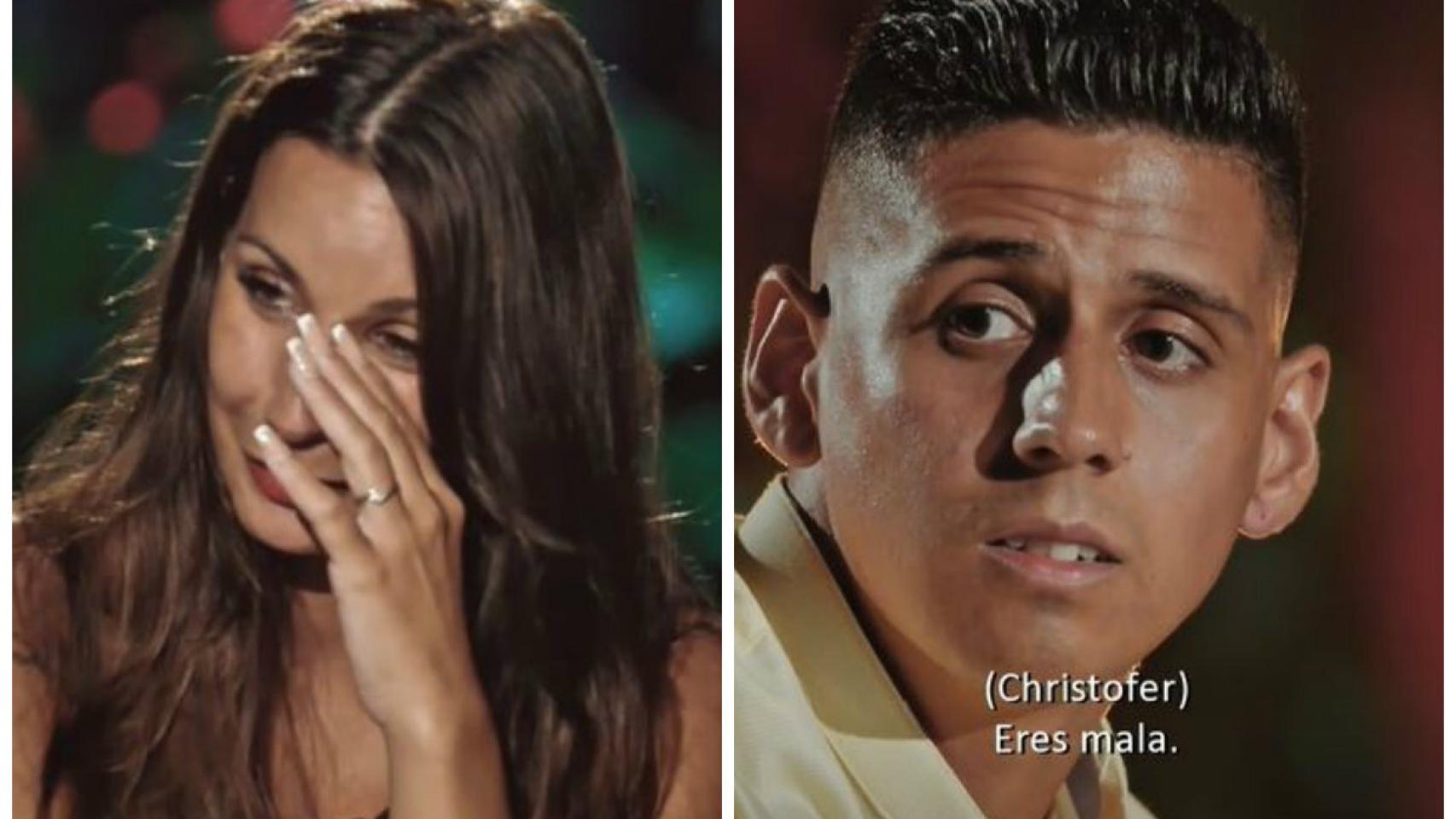 Fani y Christofer en un montaje durante su encuentro en 'La isla de las tentaciones'.