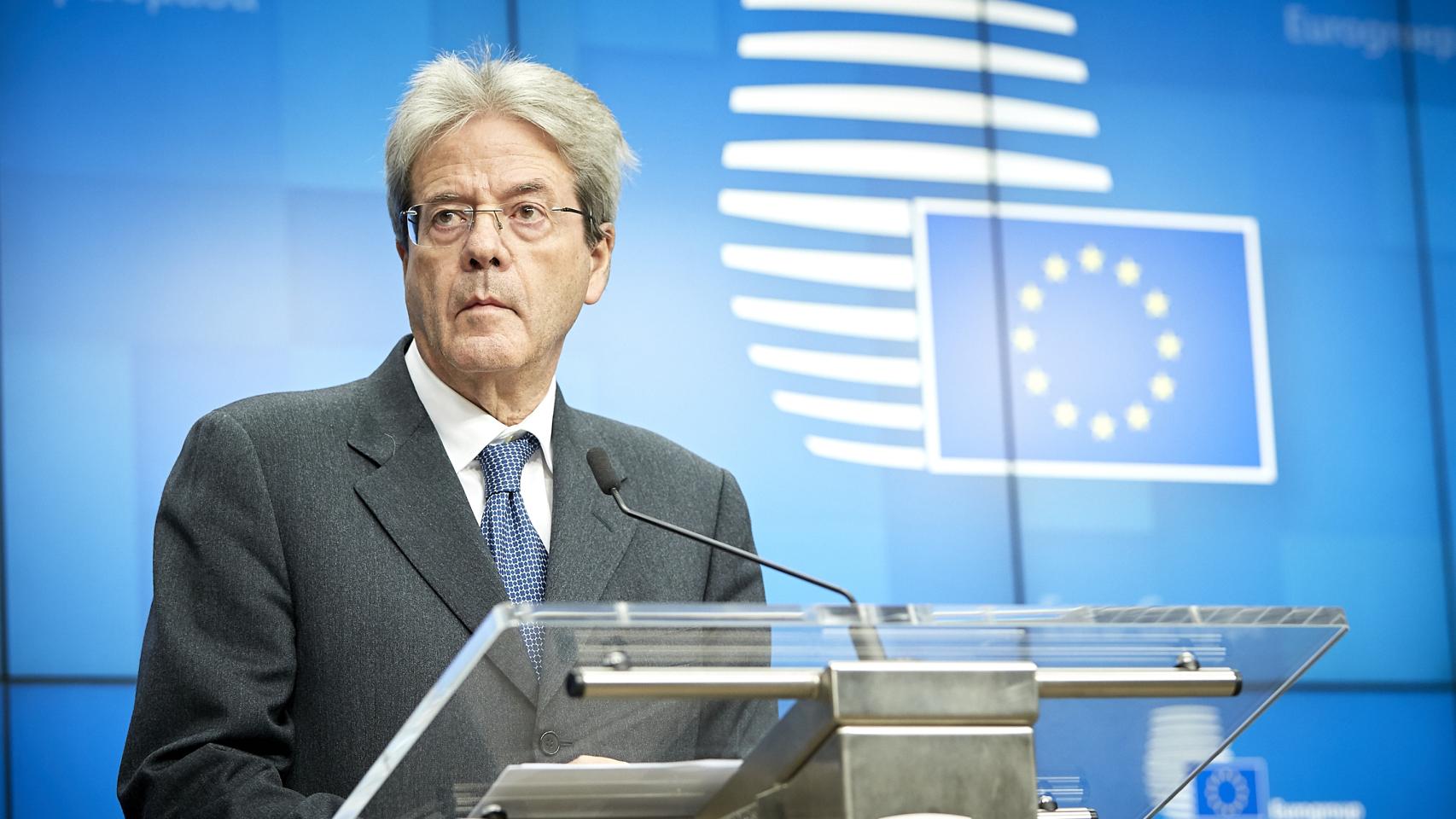 El comisario de Asuntos Económicos, Paolo Gentiloni, durante un Eurogrupo
