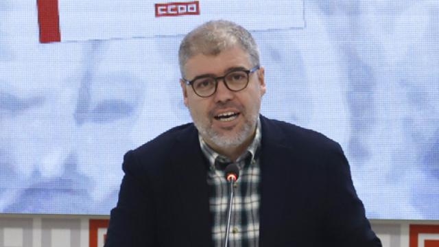 Unai Sordo, durante la presentación del informe de CCOO (Julián Rebollo).