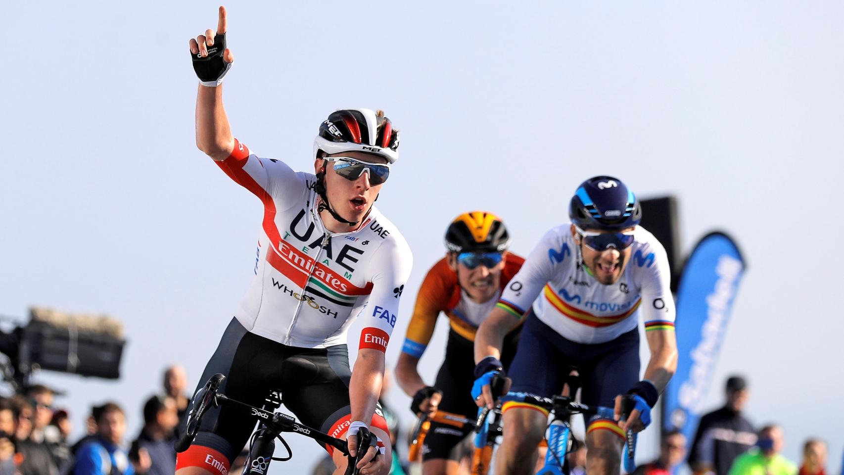 Tadej Pogacar se impone a Alejandro Valverde en la segunda etapa de la Vuelta a la Comunidad Valenciana