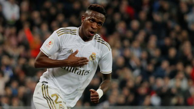 Vinicius celebra su gol a la Real Sociedad