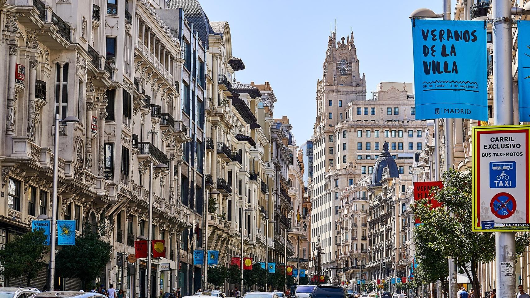 Imagen de la Gran Vía madrileña.