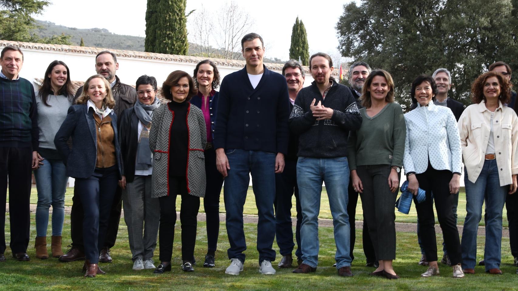 Reunión del Gobierno en Quintos de Mora a principios de 2020.