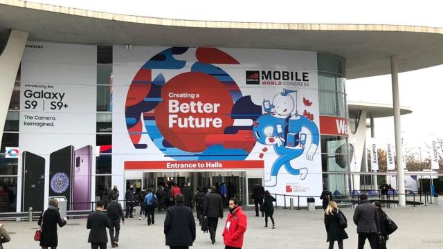Fachada de uno de los últimos Mobile World Congress (MWC) realizados en Barcelona.