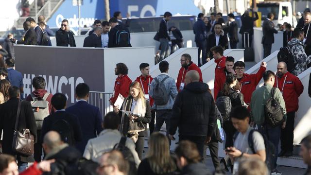 Imagen de la entrada al Mobile World Congress en la edición de 2019.