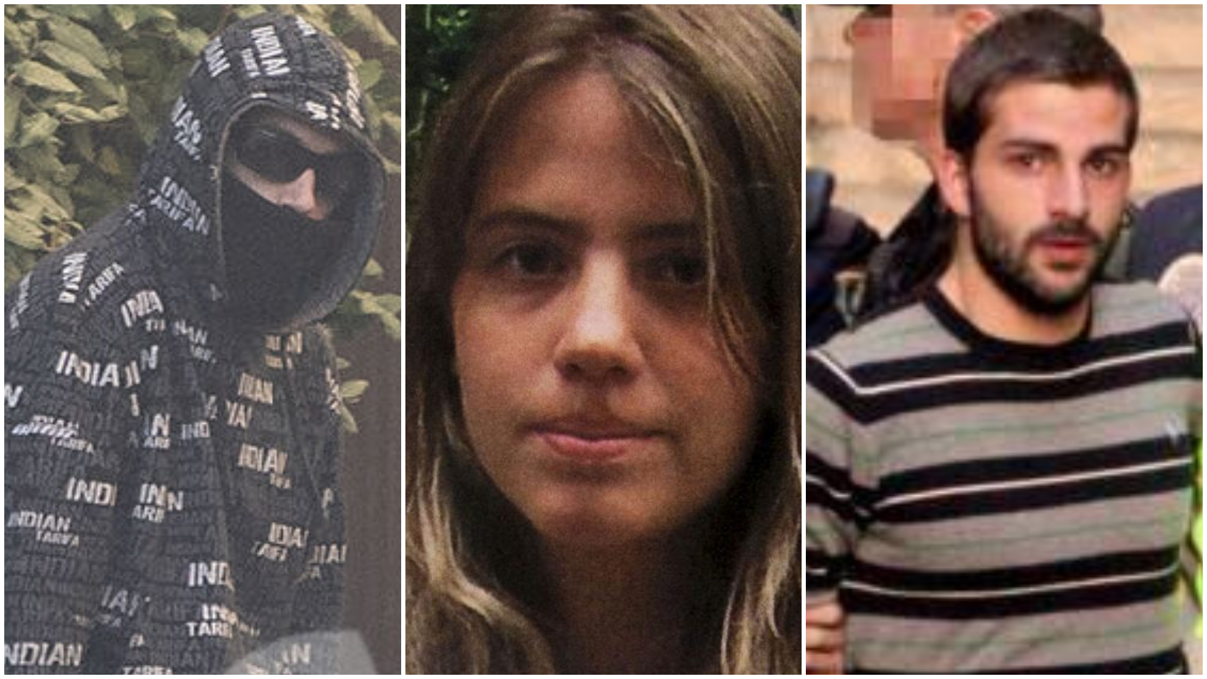 Marta del Castillo, en el medio; junto a Miguel Carcaño, a la derecha de la imagen, y 'El Cuco', situado en el lado izquierdo.