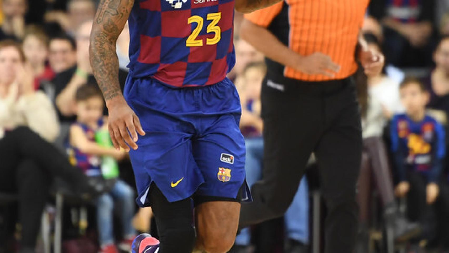 Delaney, durante un partido con el Barcelona