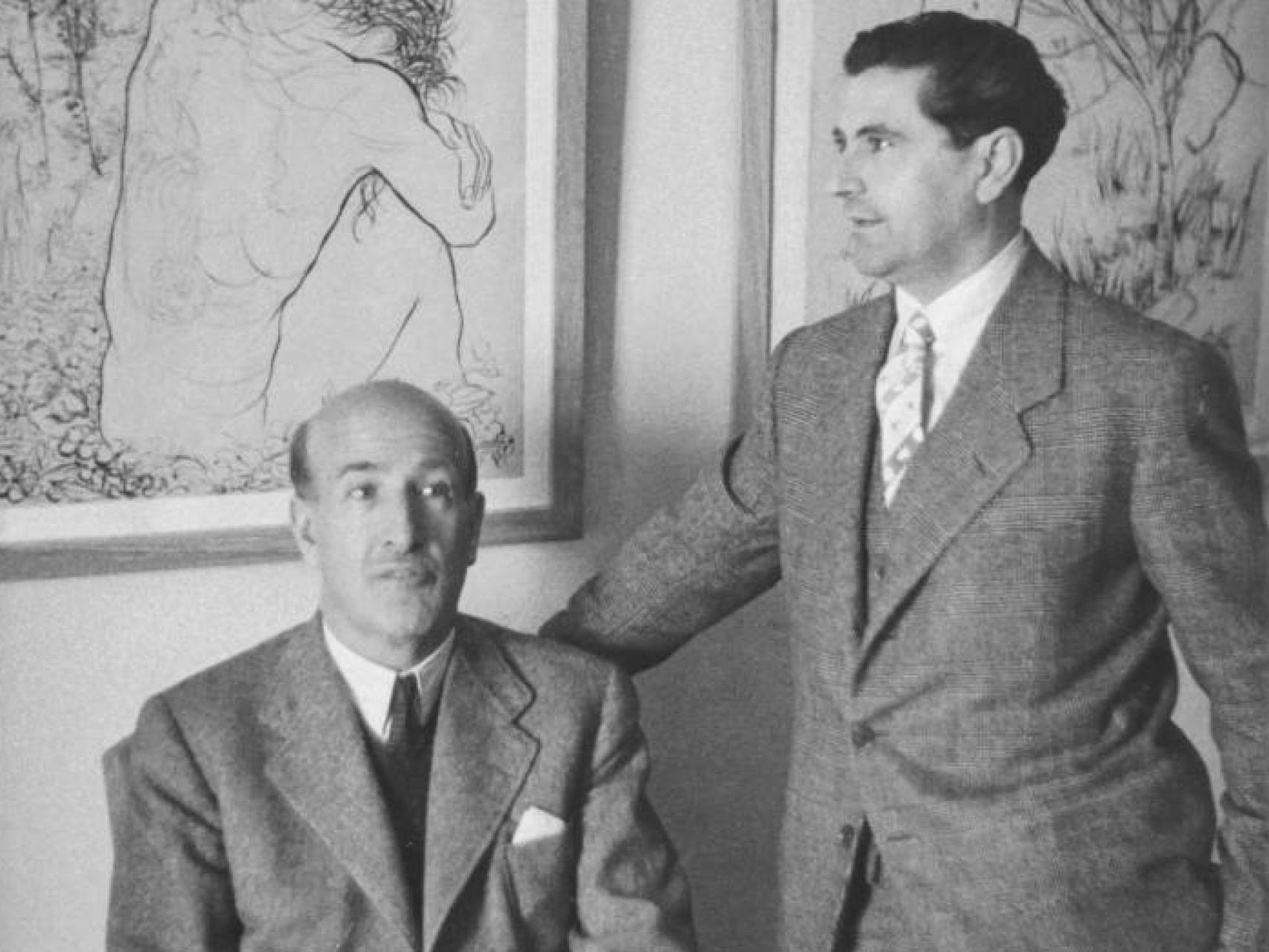 Vicente Aleixandre y el pintor Gregorio Prieto en 1935.