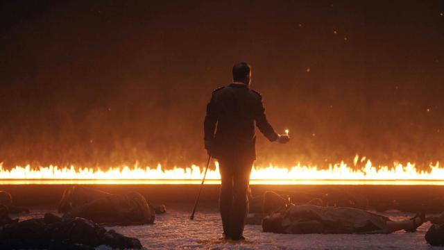 Tomasz Konieczny (Wotan), en la escena final de La valquiria en el Teatro Real.