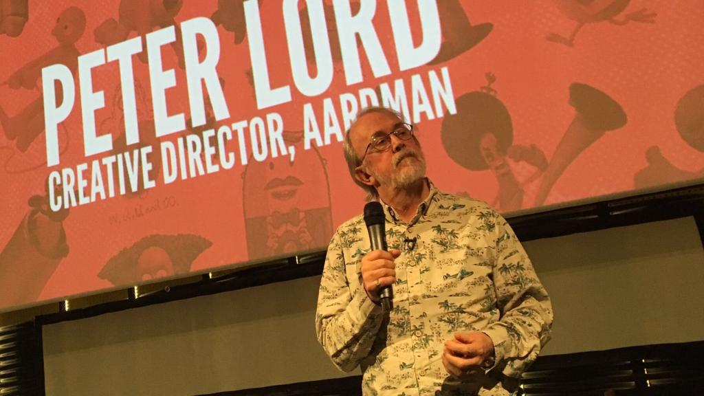 Peter Lord en la masterclass que dio en Cineteca