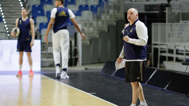 Pablo Laso, durante un entrenamiento en la Copa del Rey