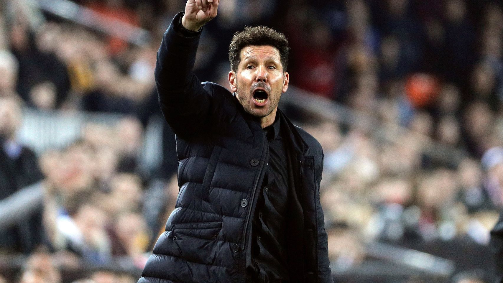 Simeone en el partido ante el Valencia