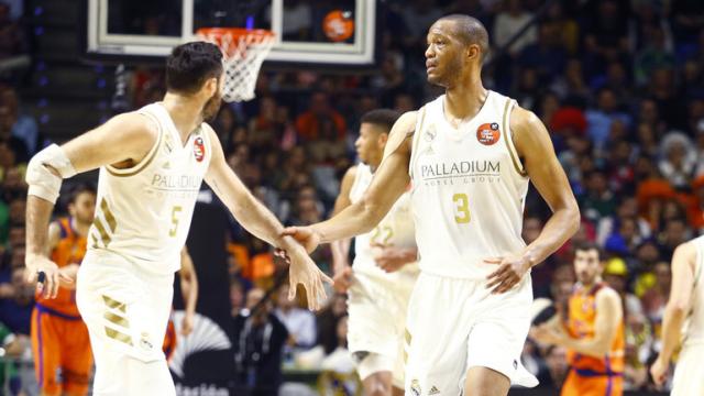 Randolph y Rudy, durante el partido de Copa del Rey entre Real Madrid y Valencia Basket