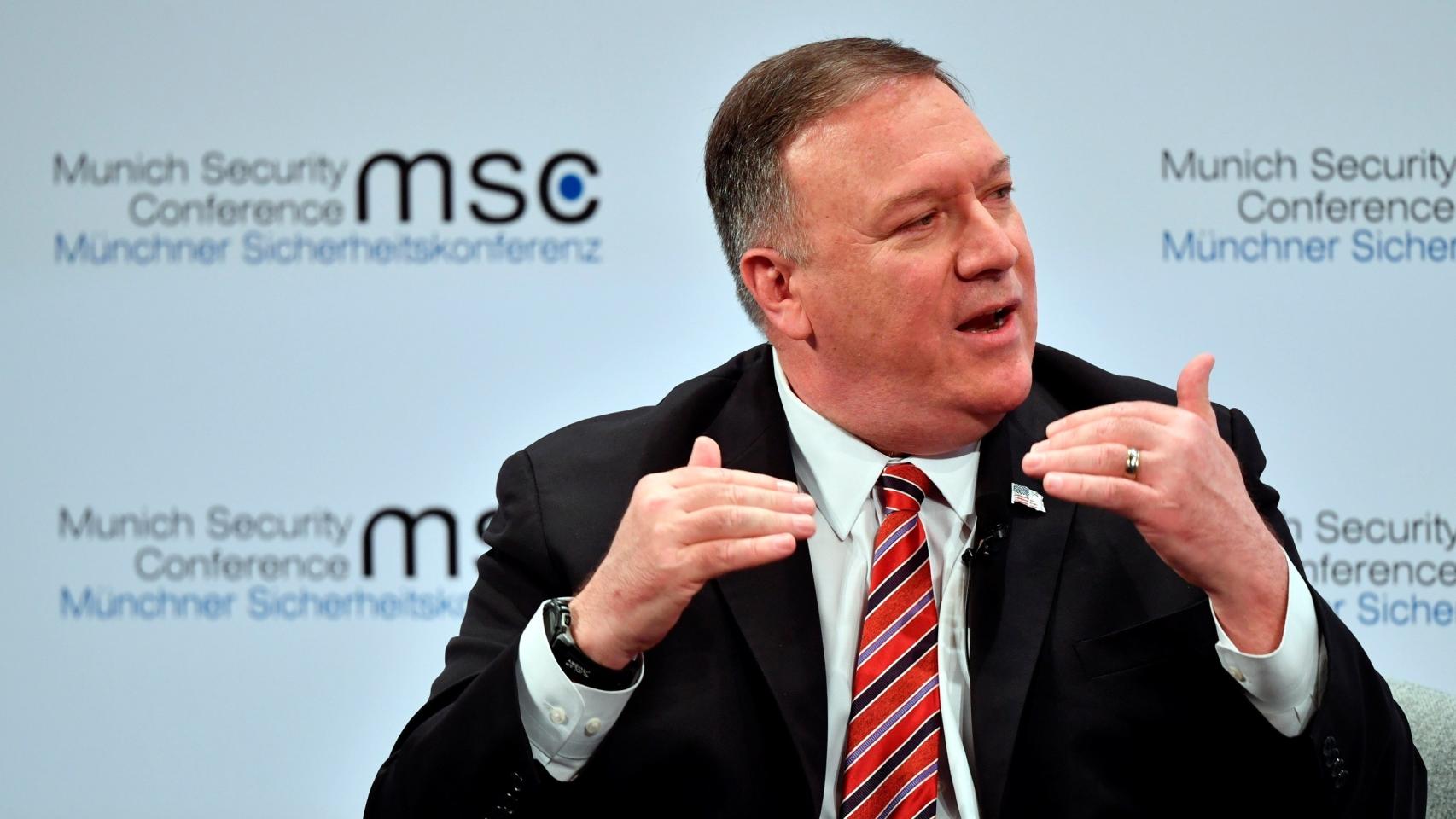 Mike Pompeo durante su intervención en la Conferencia de Seguridad de Múnich.