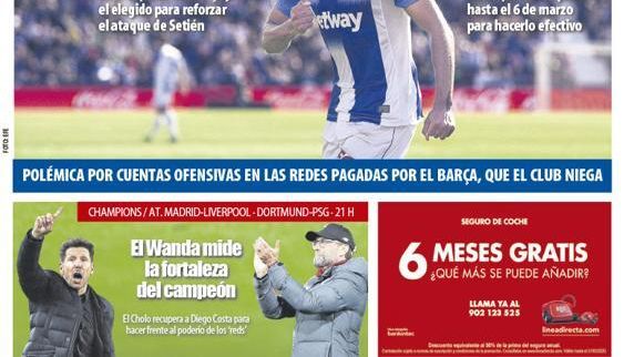 Portada Mundo Deportivo (18/02/2020)