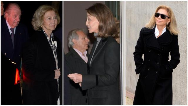 Los reyes Juan Carlos y Sofía, Isabel Preysler y Alicia Koplowitz, en el tanatorio de Arango.