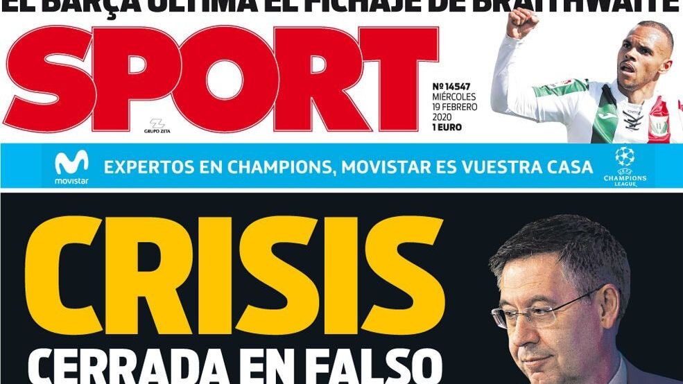 La portada del diario Sport (19/02/2020)