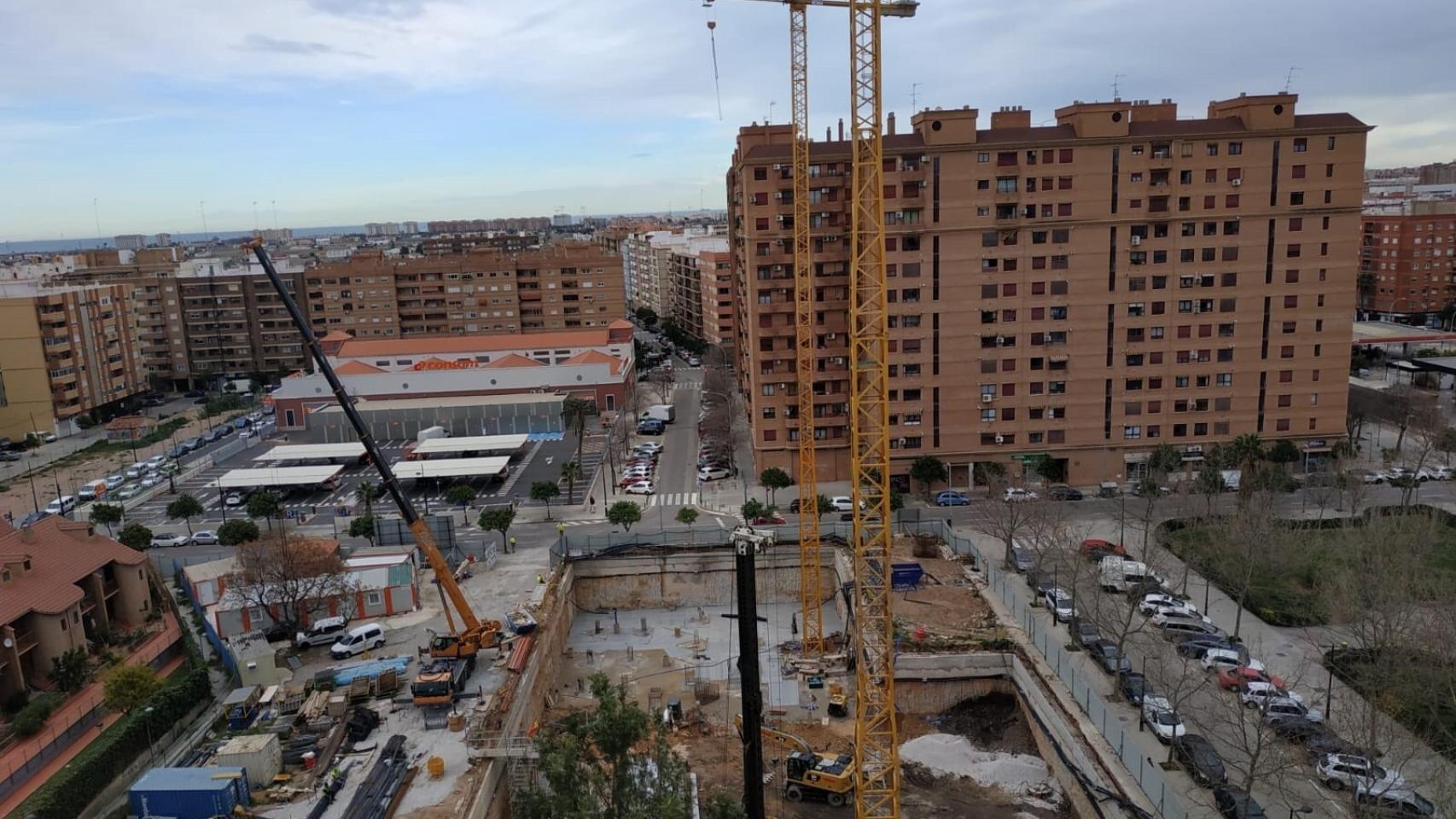 Imagen de archivo de un edificio en construcción.