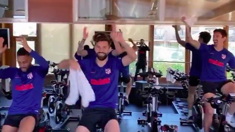 Sesión de recuperación del Atlético de Madrid