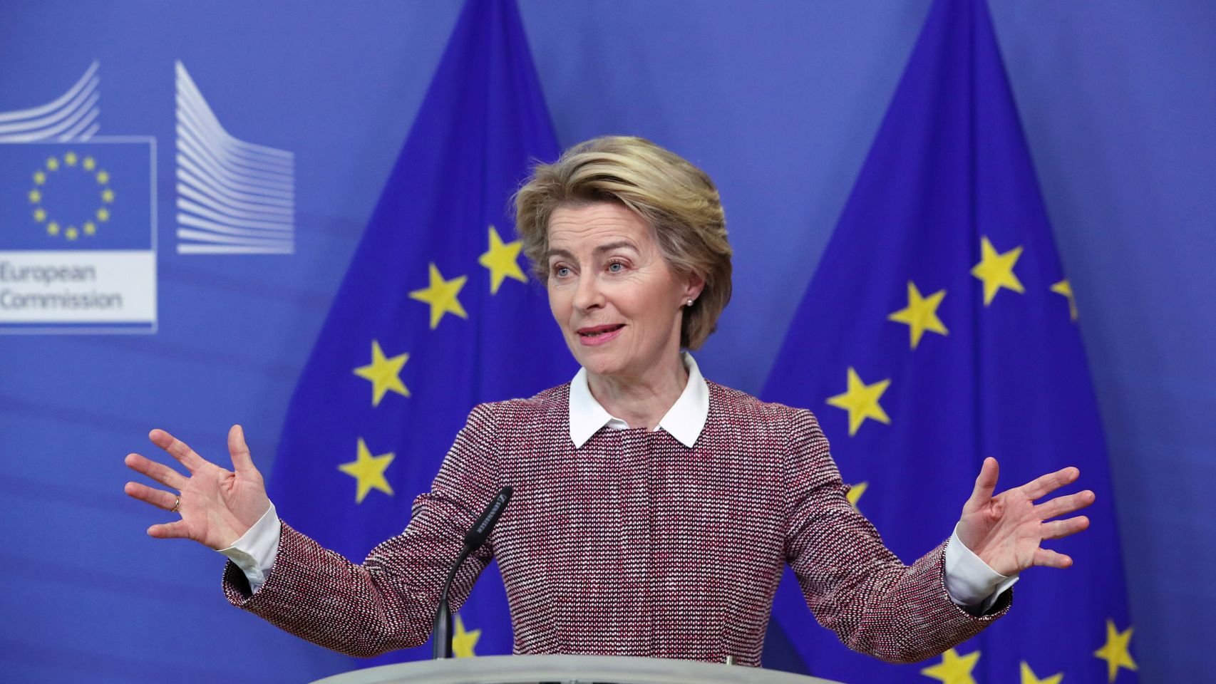 Ursula von der Leyen, durante la presentación este miércoles de la estrategia digital de la UE