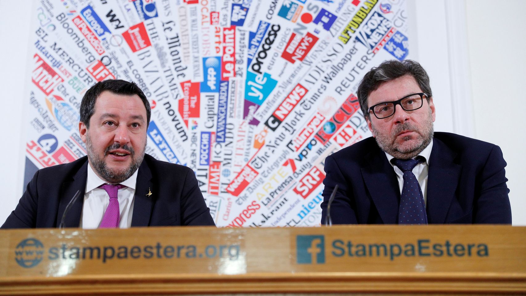 Matteo Salvini junto a Giancarlo Giorgetti.