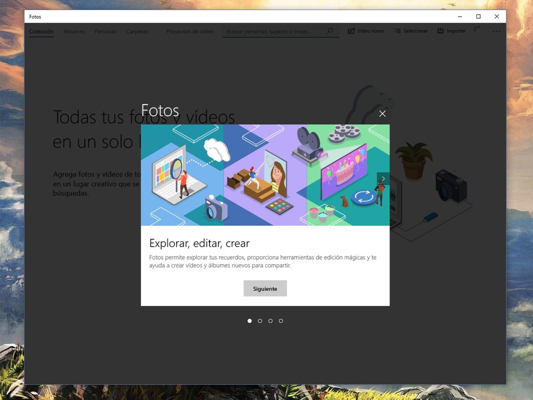 Editor de vídeos en la app de fotos de Windows.