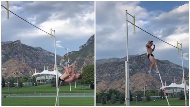 Un atleta se clava la pértiga y recibe 18 puntos en los testículos
