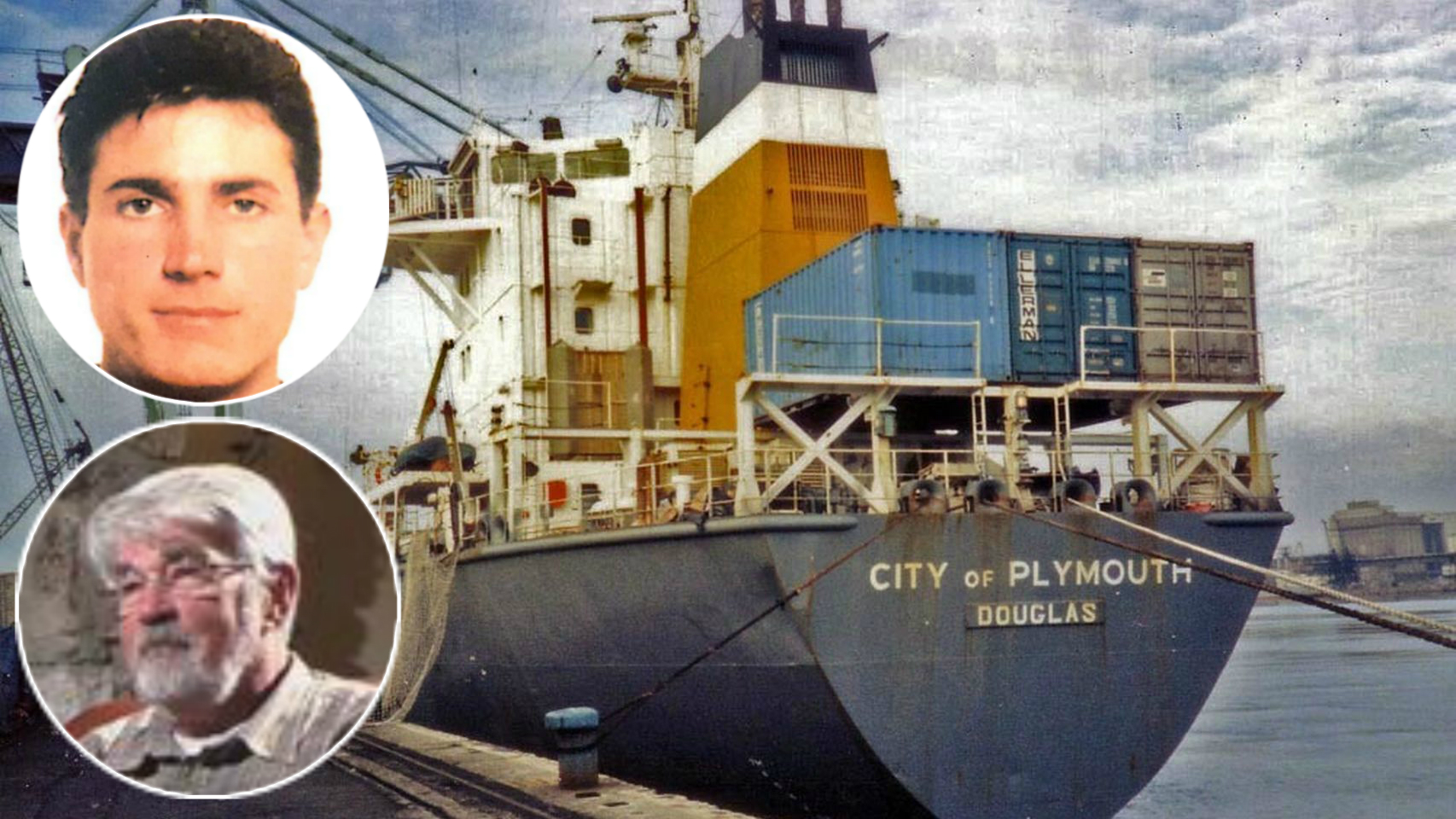 Kenneth y Anglès, junto al barco en el que tuvo que huir el acusado de asesinato.