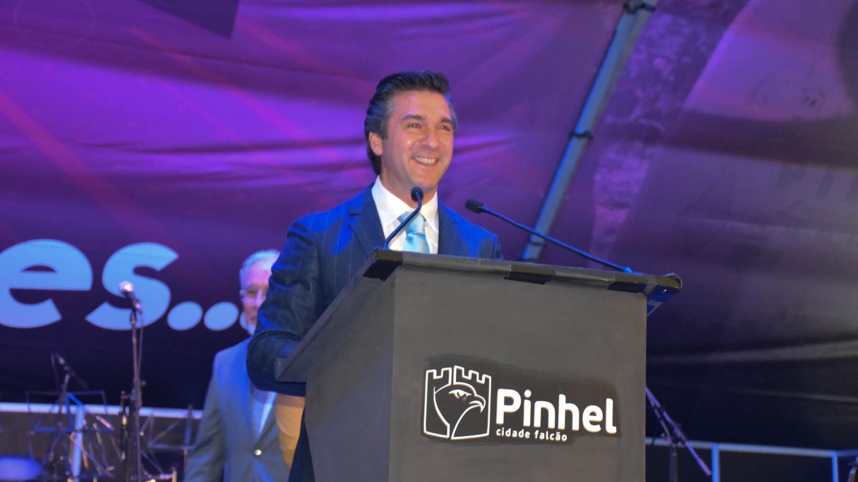 El presidente de Pinhel,  Rui Ventura, en la última Feria presencial, en 2020