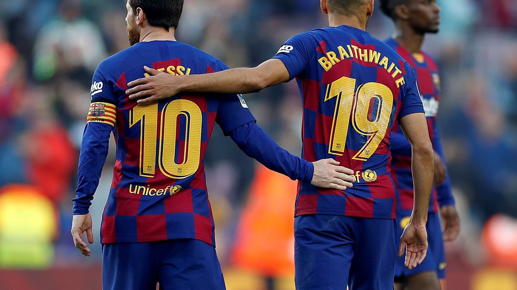 Braithwaite y Lionel Messi ante el Eibar