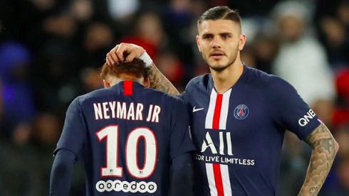 Icardi y Neymar durante un partido