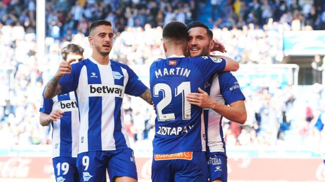 El Alavés celebra un gol ante el Athletic