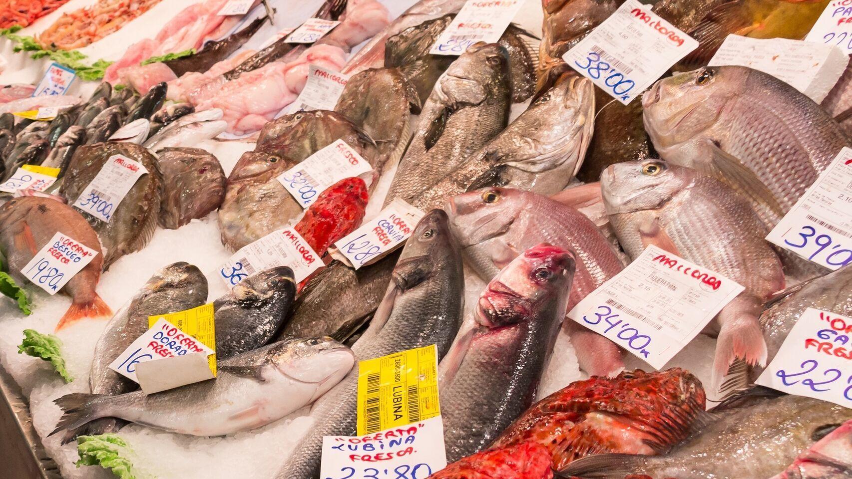 Muestrario de pescadería.
