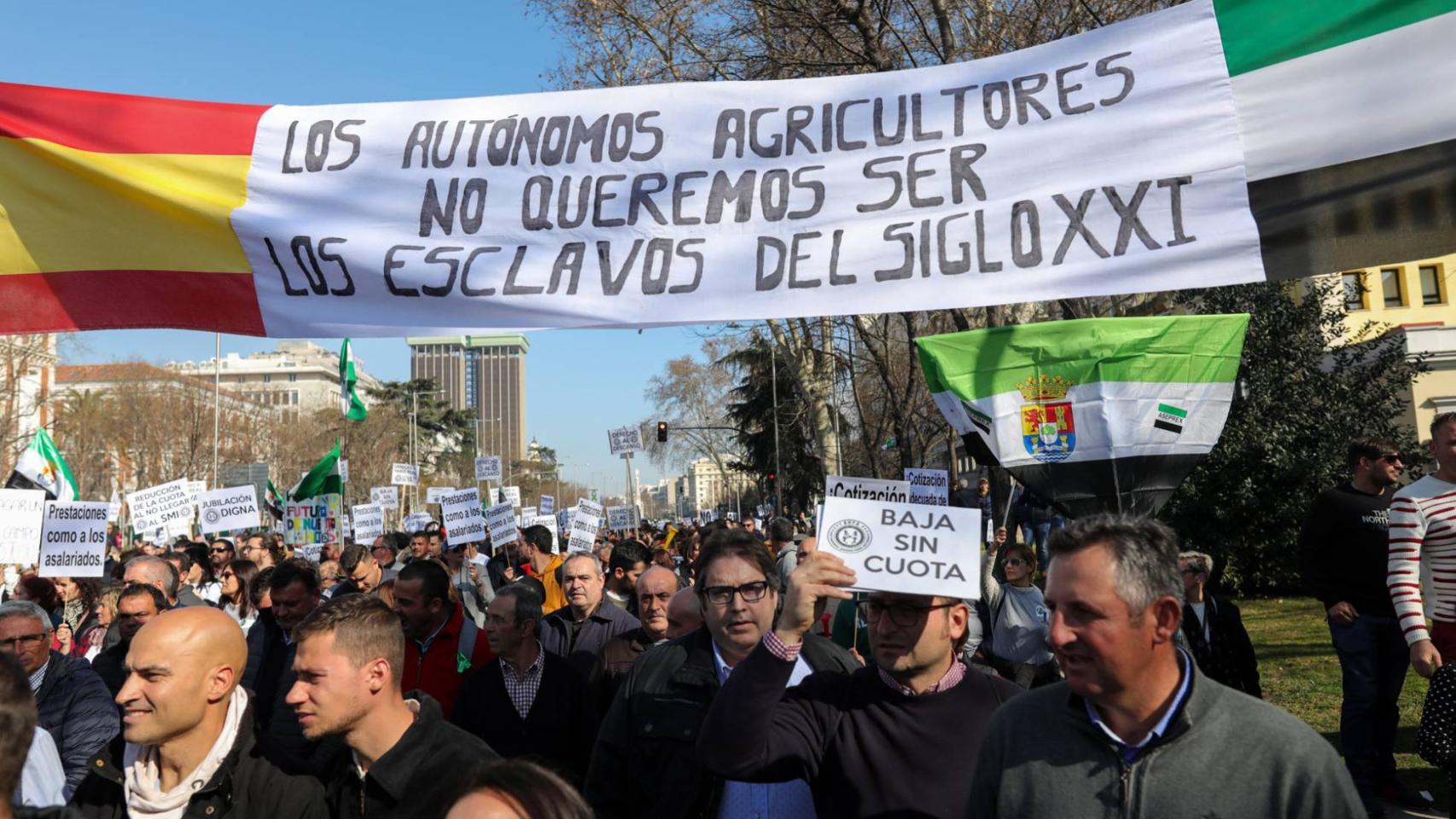 Una manifestación de autónomos del campo.
