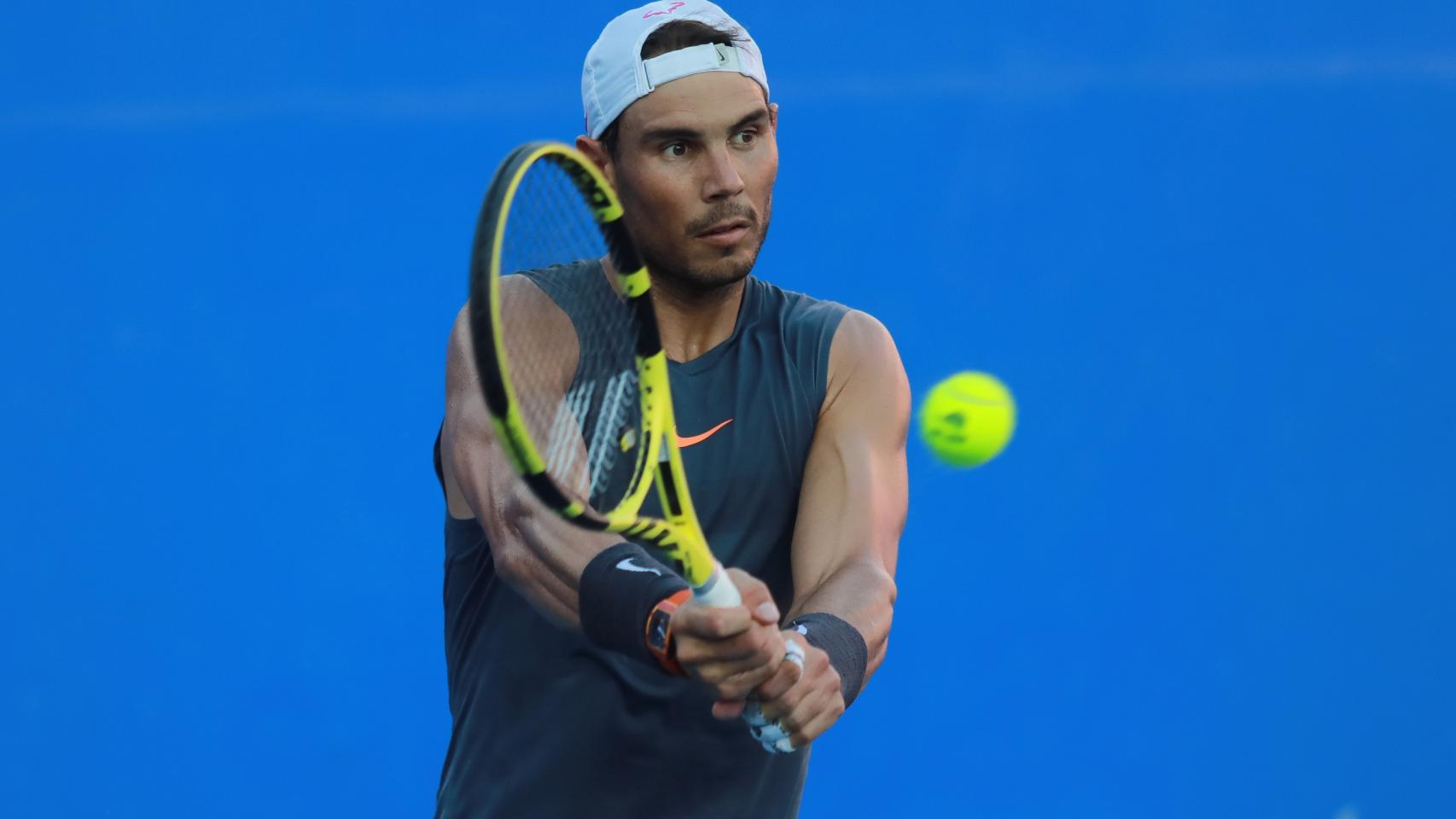 Rafa Nadal, entrenando