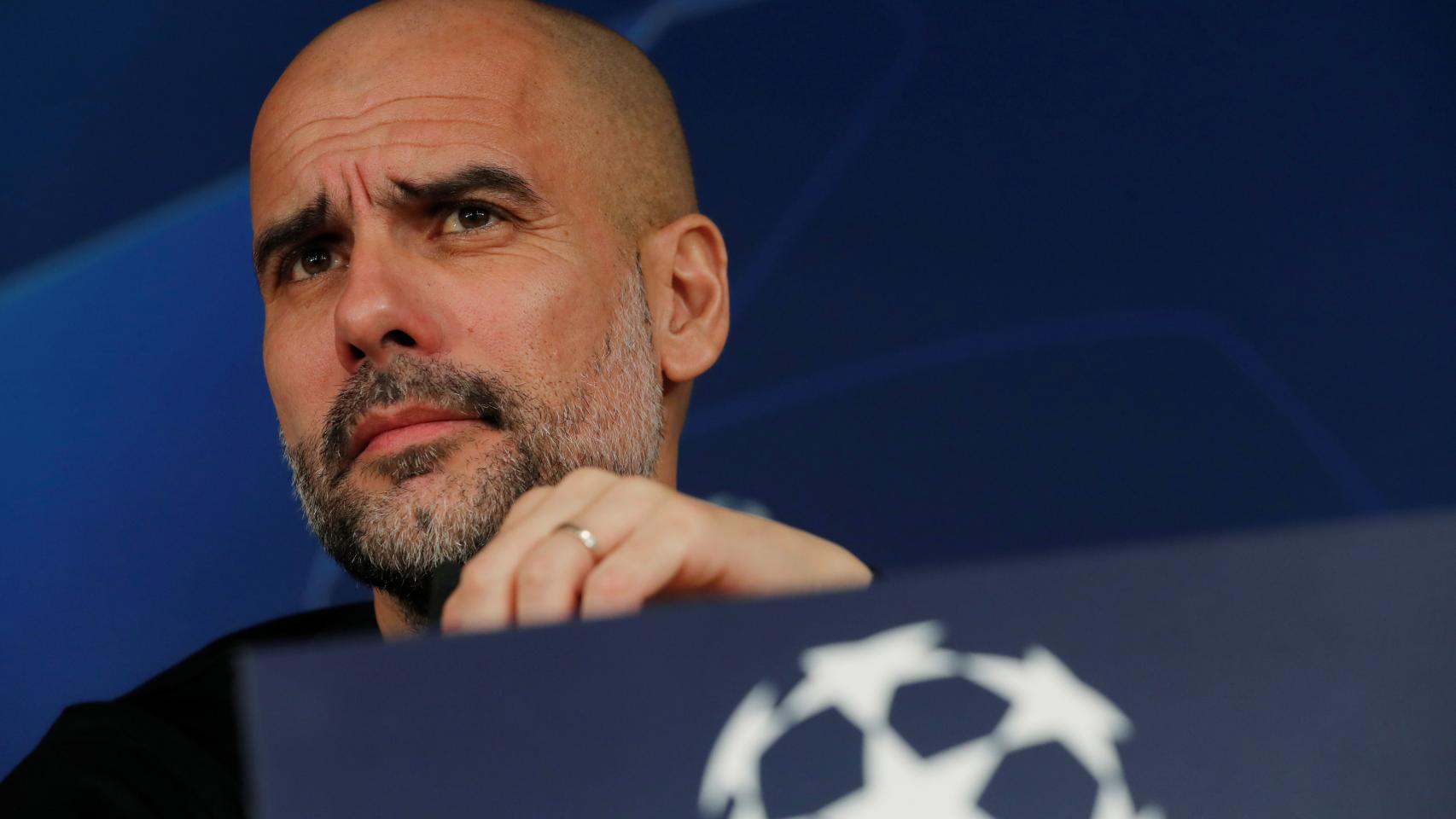Pep Guardiola, durante la rueda de prensa