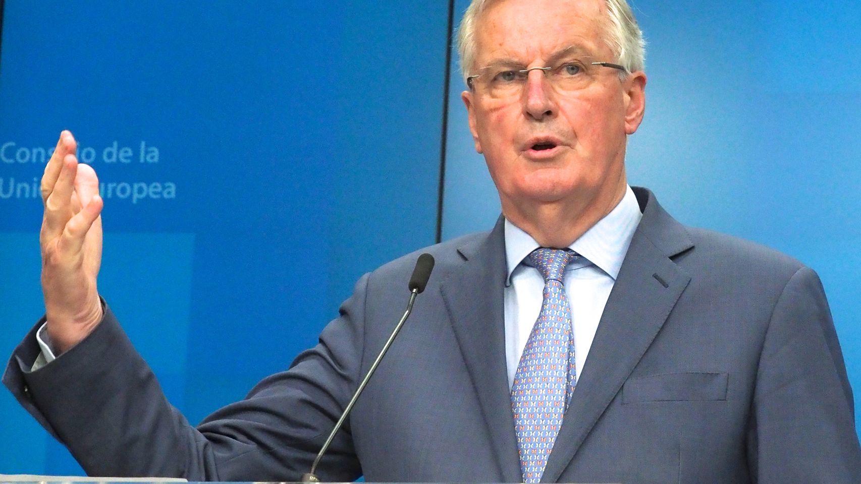 El negociador de la UE, Michel Barnier, durante la rueda de prensa de este martes.