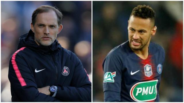 Thomas Tuchel y Neymar Jr