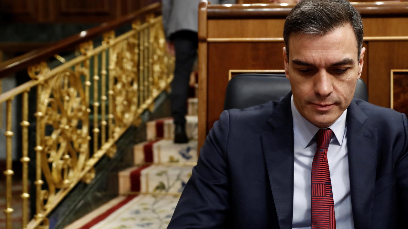 Pedro Sánchez, durante una sesión de control al Gobierno.