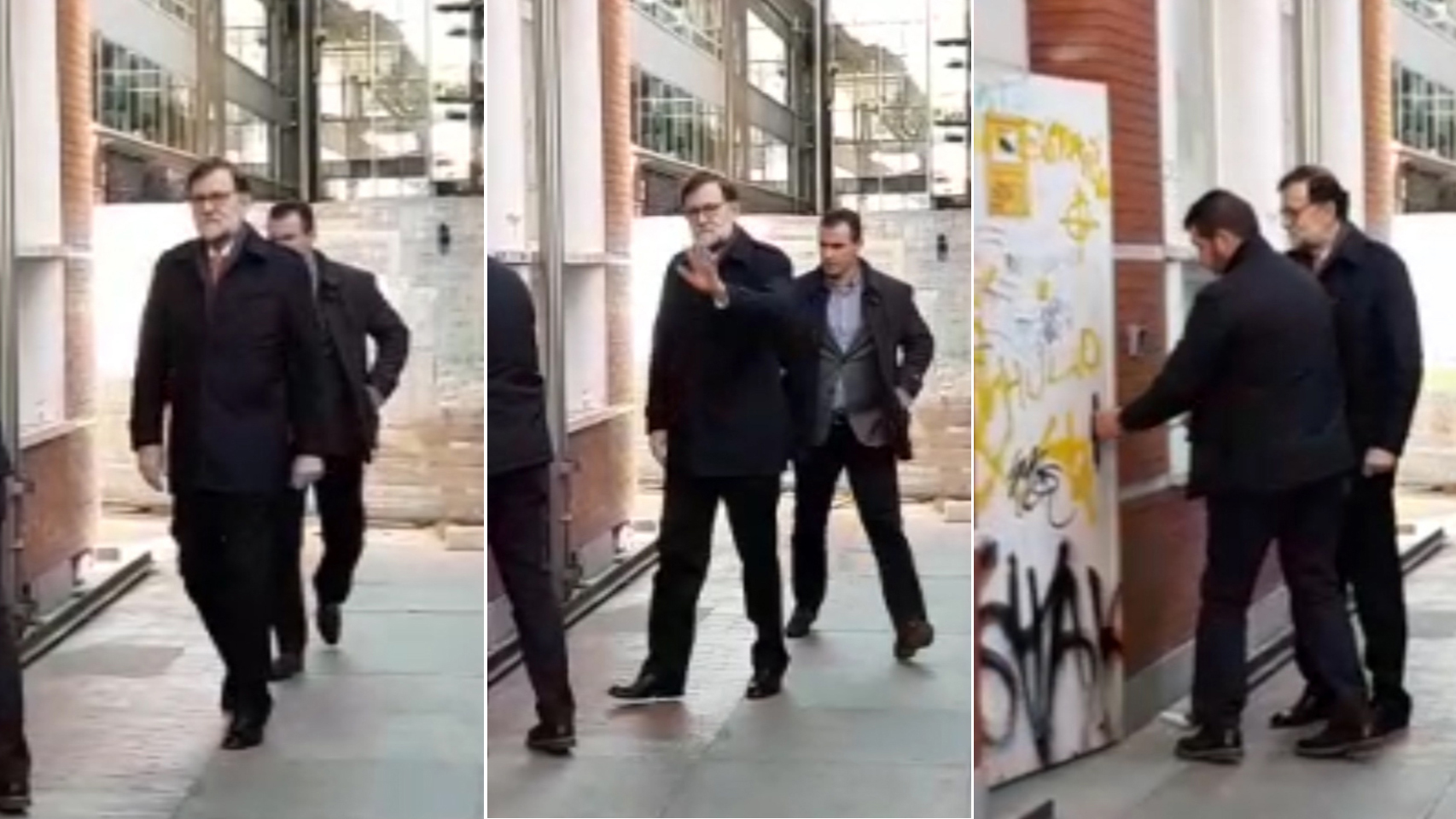 Mariano Rajoy, este miércoles, a la salida del Registro Mercantil de Madrid.